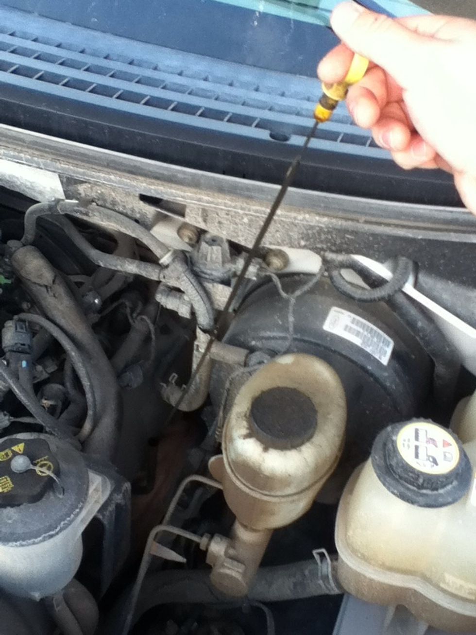 Return the oil stick to its hole.