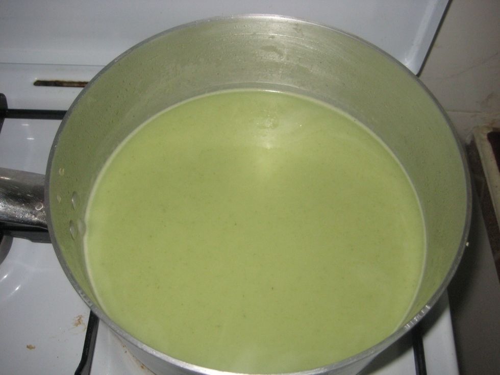 Return the soup to the heat and bring back to boil add cream (optional)at this stage but avoid letting the soup boil extensively. (You really don't need the cream as the soup is rich).Check seasoning