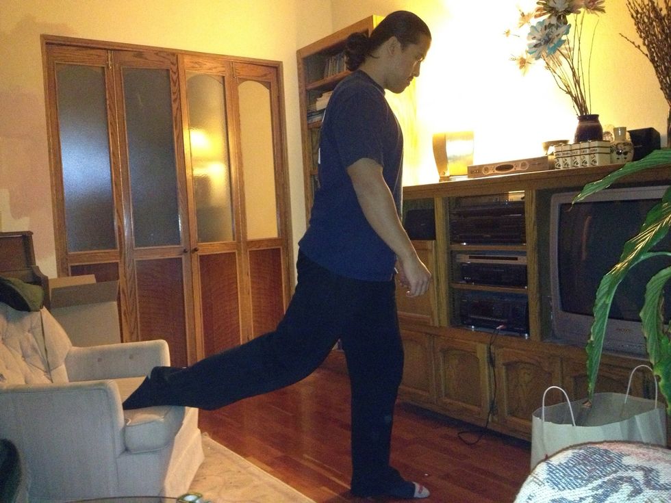 Return to starting position.