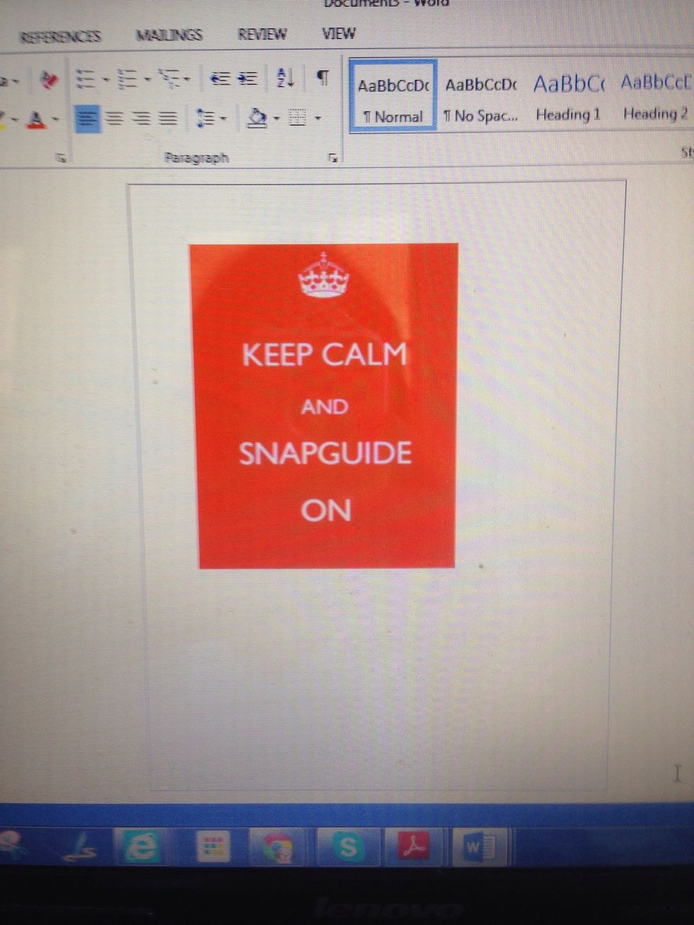 Return to Word. Open new blank doc (ctrl-n) and paste (ctrl-v).  Right click on image and "Save as Picture..."  Pick jpg type.
