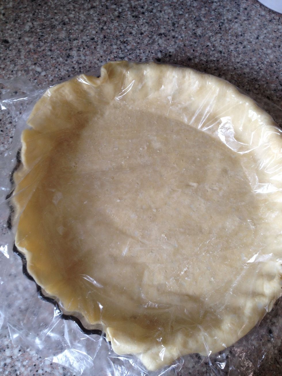 Reuse the plastic to loosely cover the dough and refrigerate until dough is firm, about 30 minutes. Turn oven on to 425F/220\u00b0C