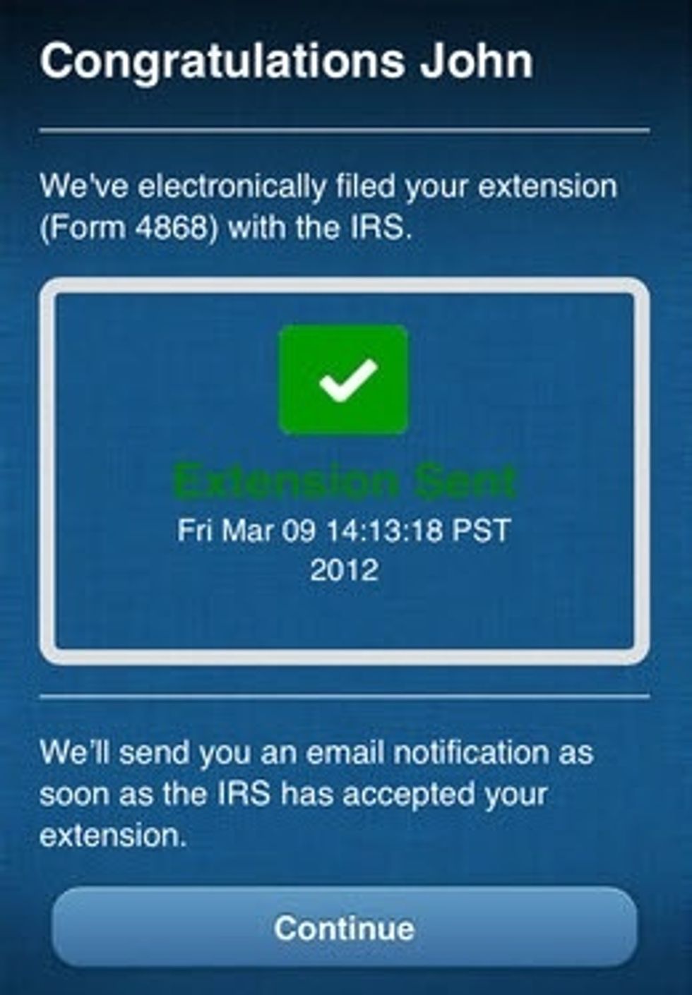 Review and file your federal extension.