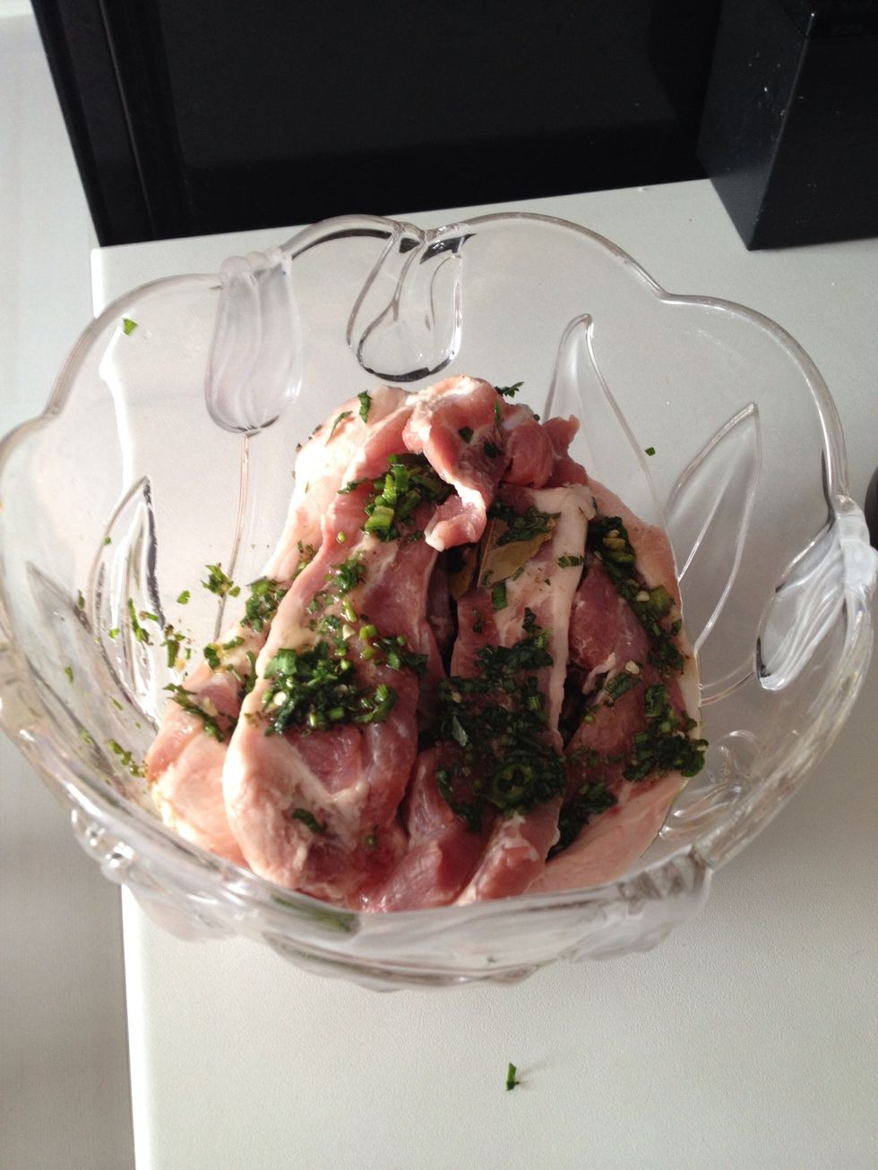 Rib roll with marinade and leave for 1 hour in the refrigerator