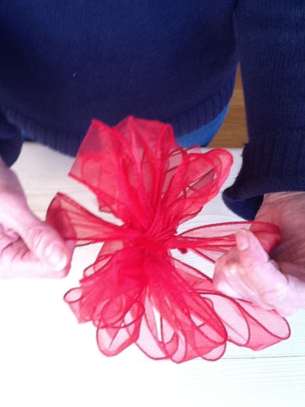 Ribbon ready to place on package