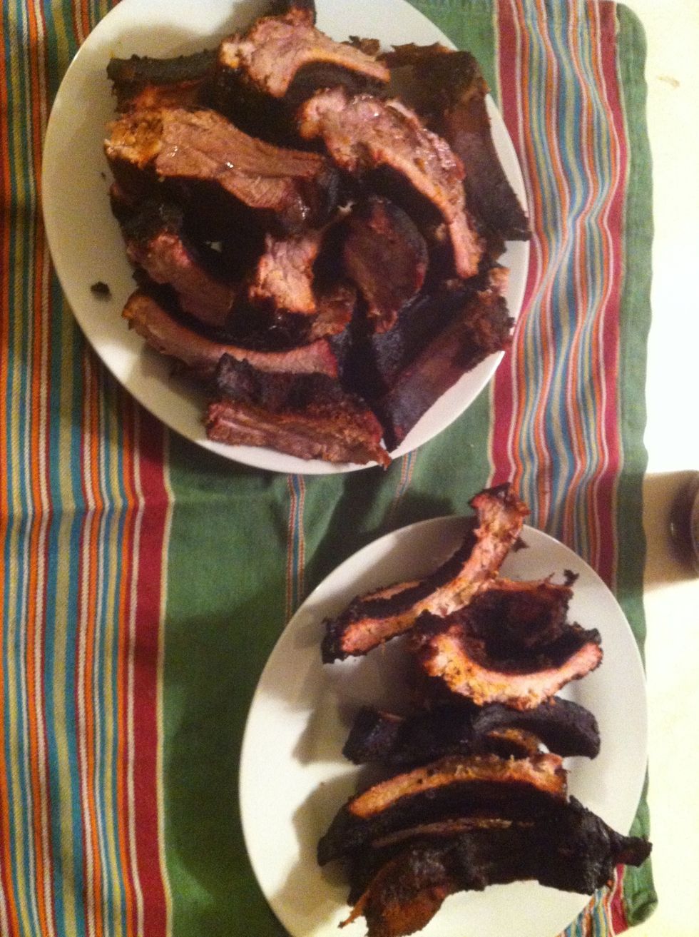 Ribs after approx 2 1/2 hours smoking!! Enjoy\ud83d\ude03