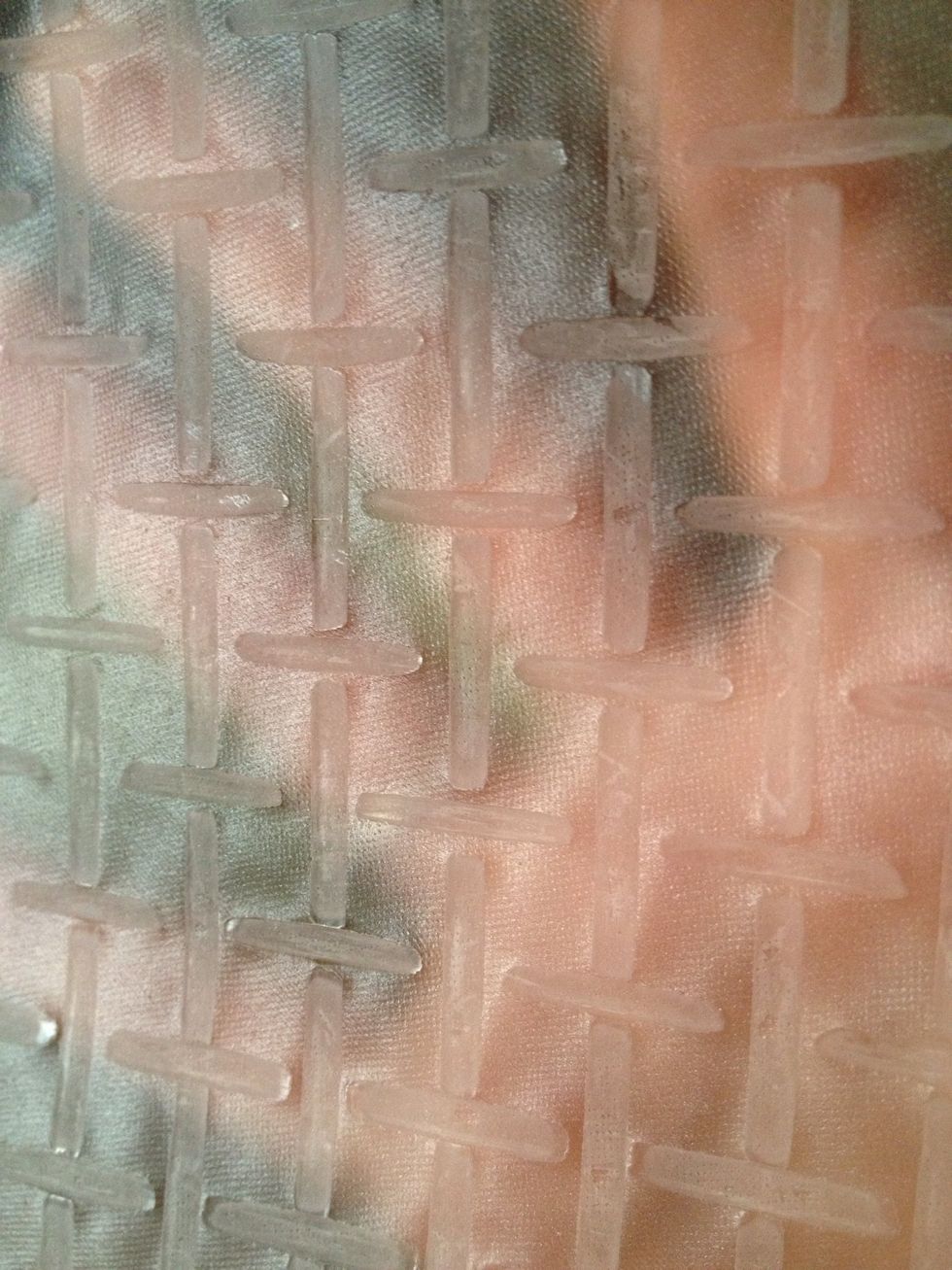 Rice paper has two sides, a rough side (shown here) and a smooth side. Remember which is which for the next two steps.