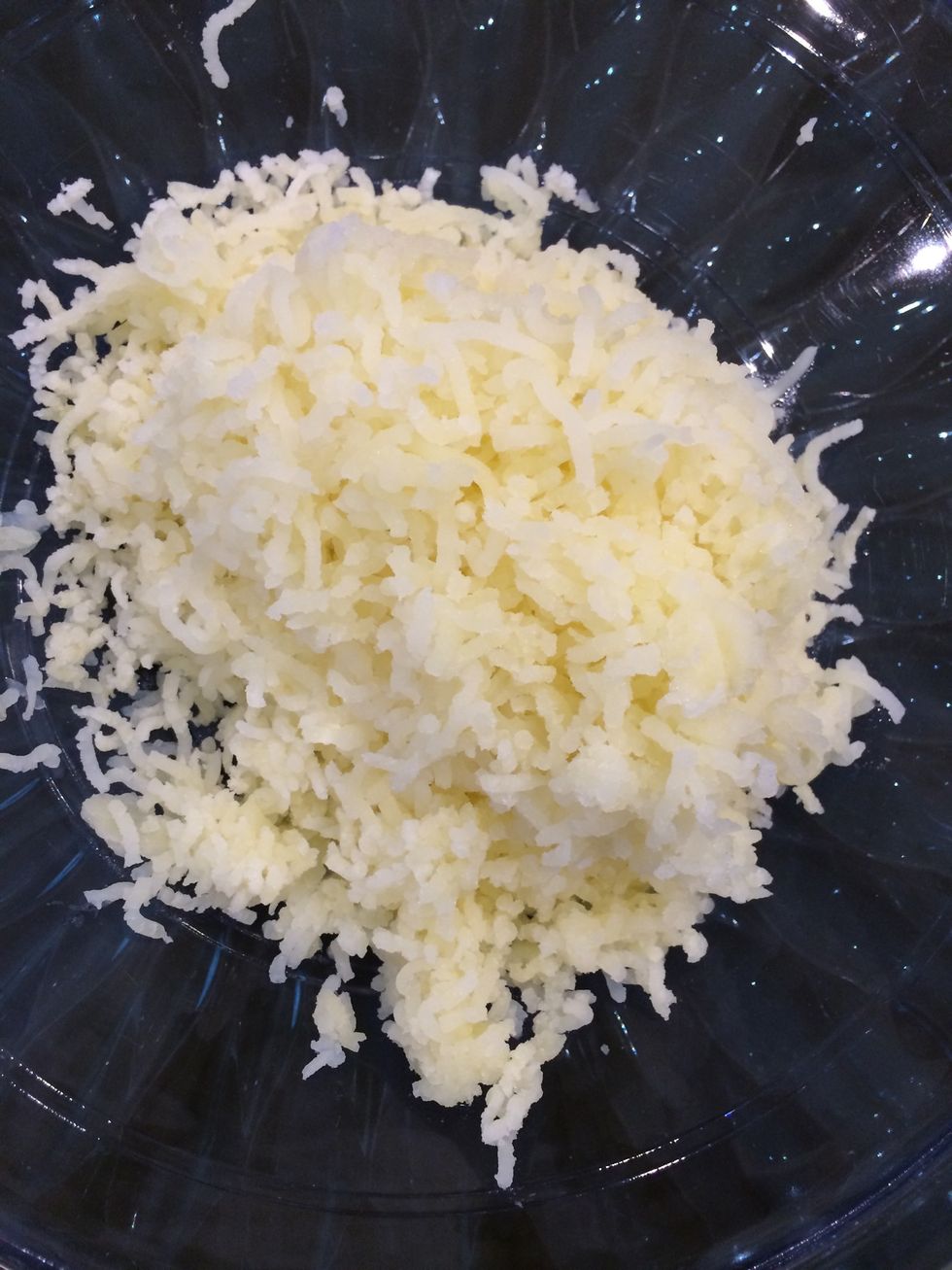 Rice the potatoes with a potato ricer or with a fork