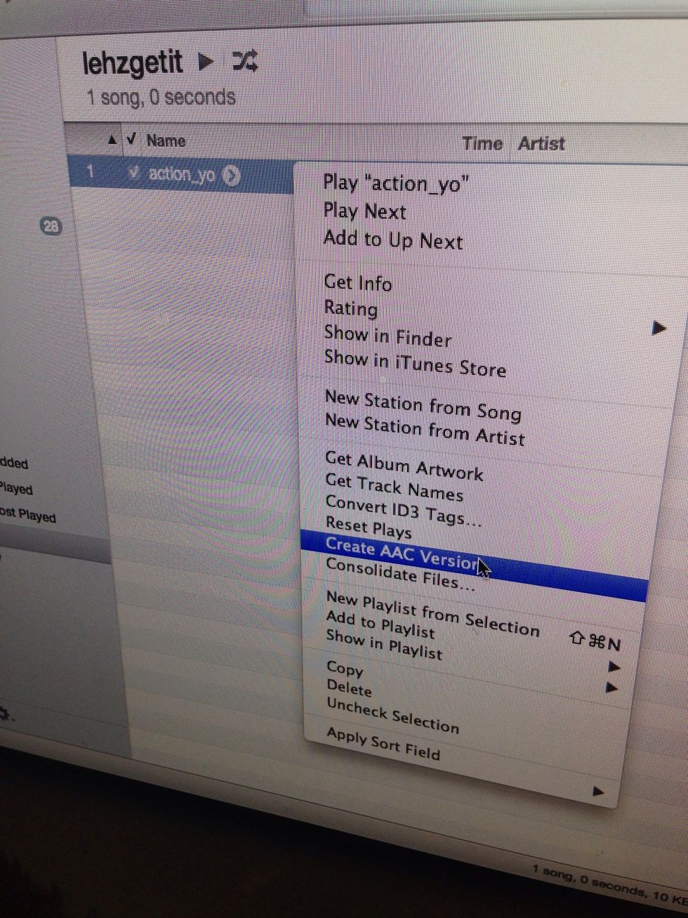 Right click & 'create AAC Version'