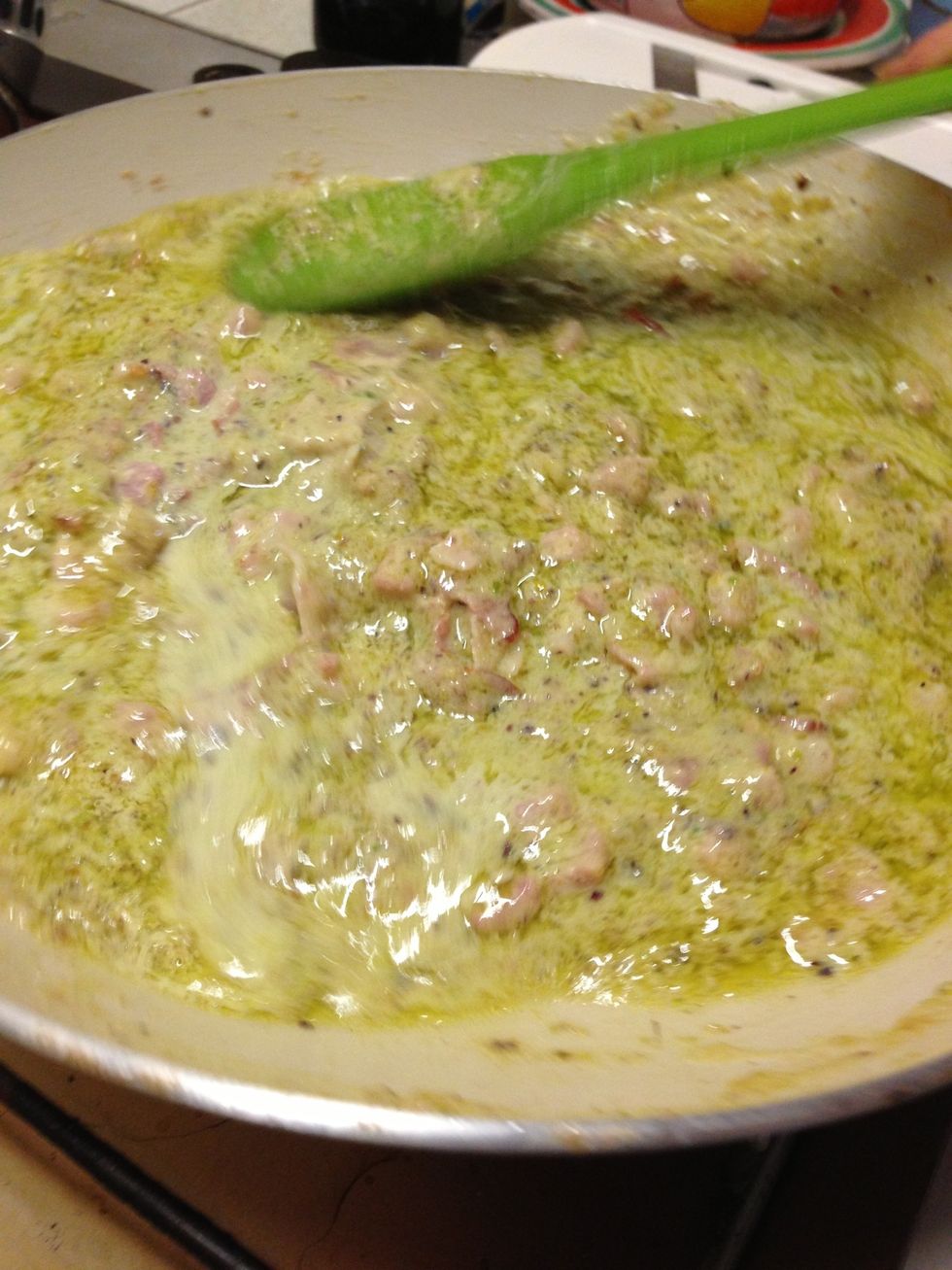 Rimescolate fino ad amalgamare il sugo