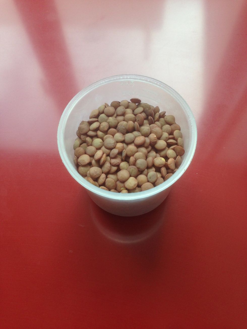 Rinse 1 cup of lentils