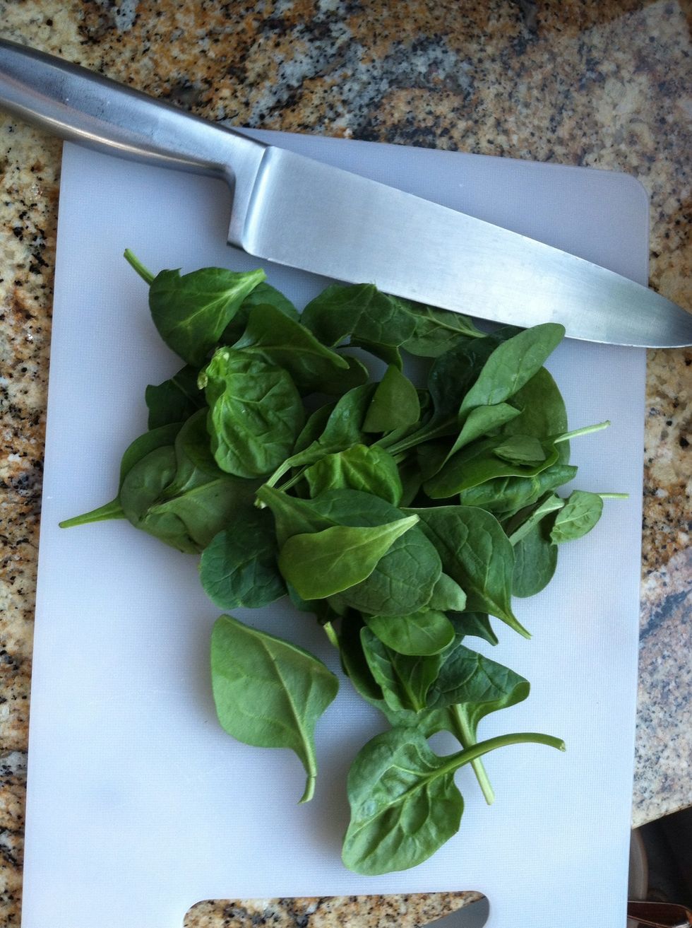 Rinse and Chop fresh spinach
