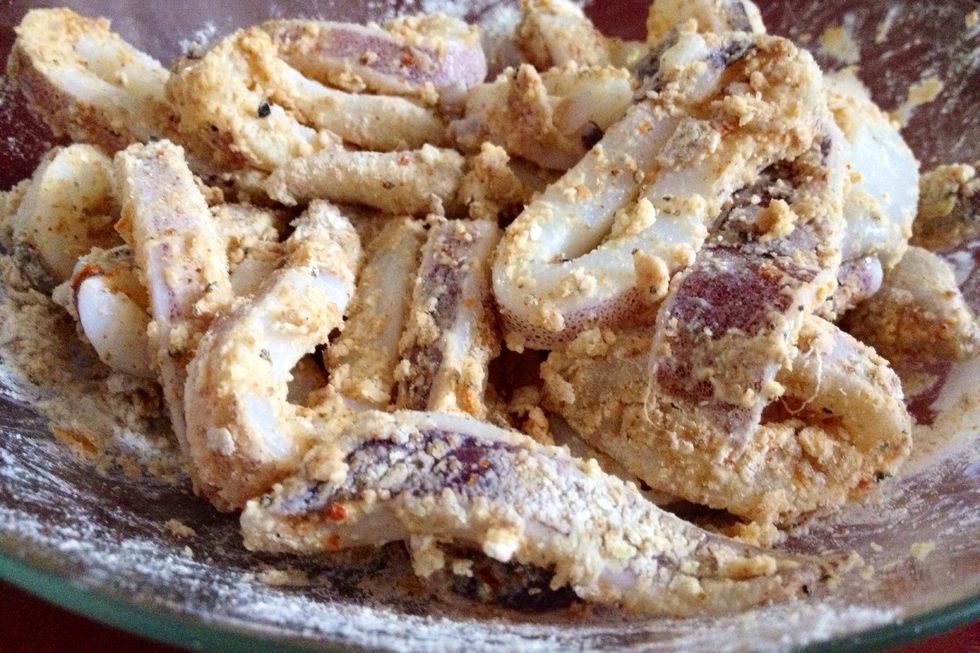 Rinse and dry the wire skimmer. Toss pieces to coat evenly with the mix, then lift them out with skimmer, gently shake off excess fry mix and transfer to a plate. Rinse and dry skimmer.