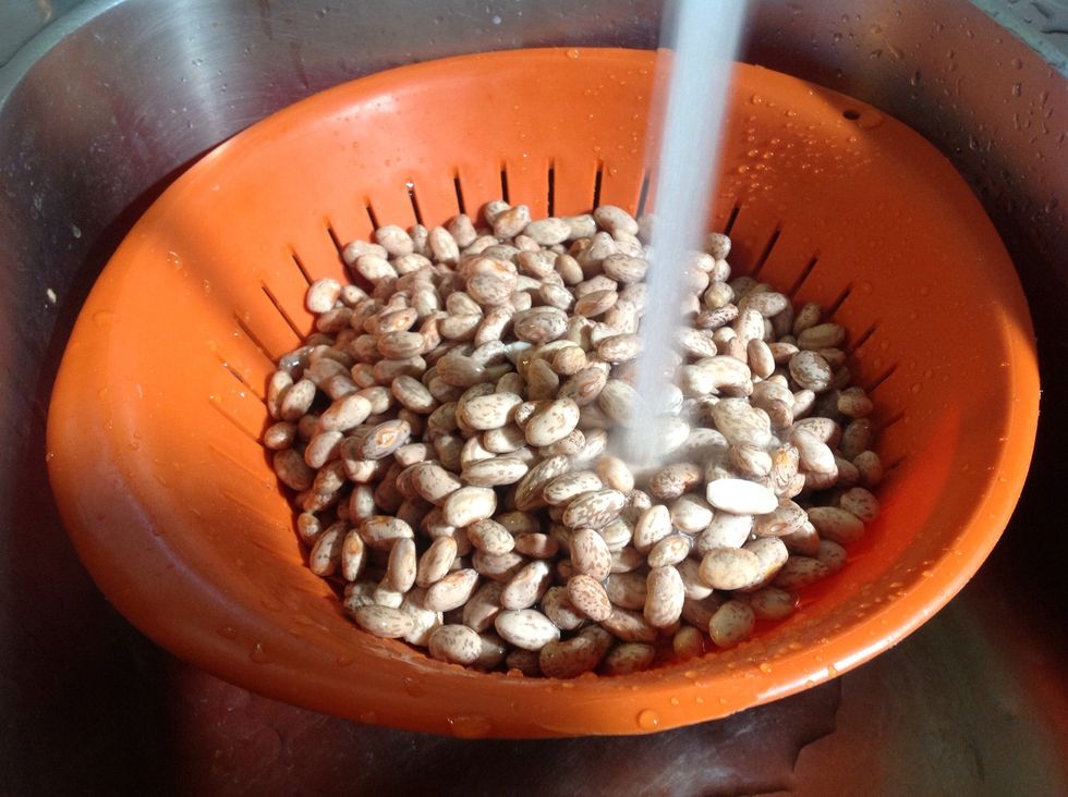 Rinse beans and pick out any stones.