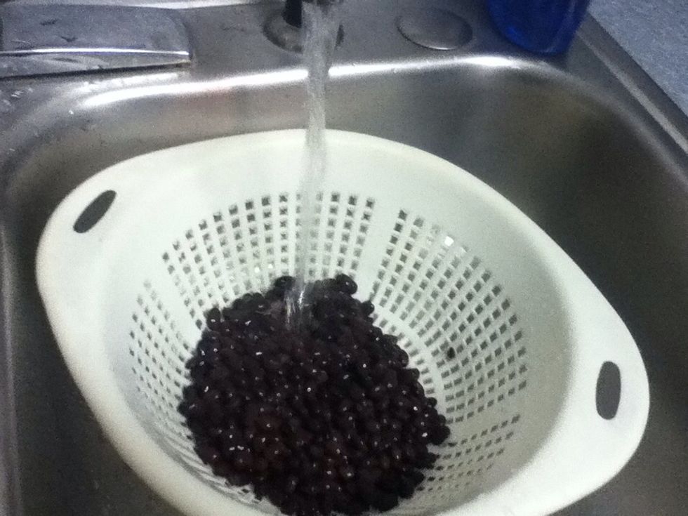 Rinse black beans.