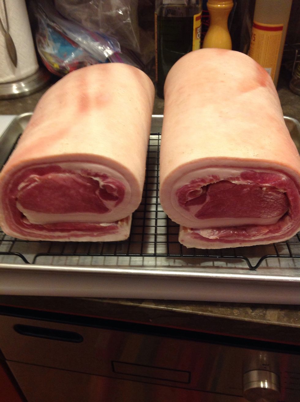 Rinse both sides thoroughly with cold h2o and pat dry with paper towels. Place on rack and refrigerate over night (uncovered) to air dry the skin. This will achieve maximum crispiness!