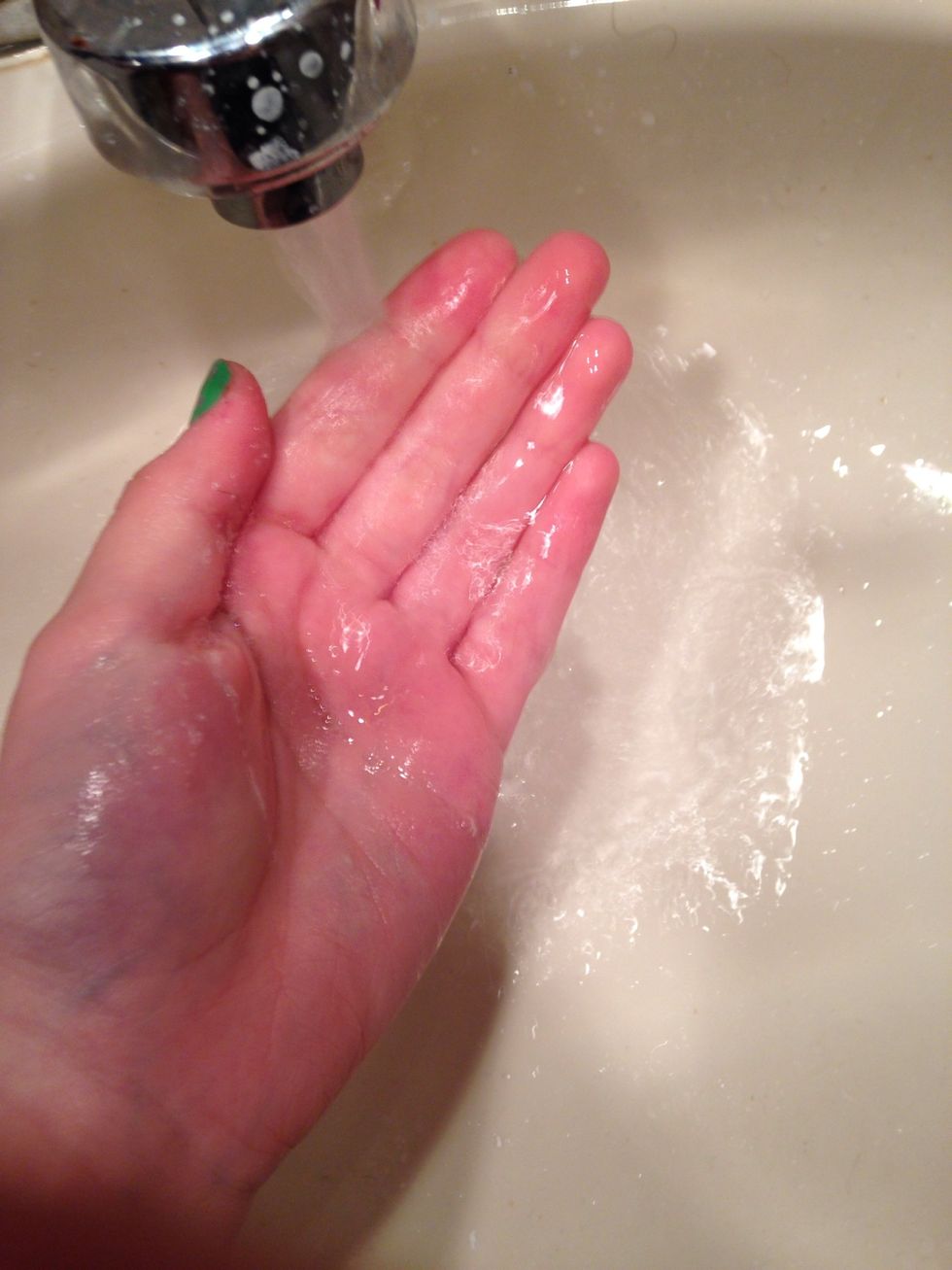 rinse hands until all soap is off