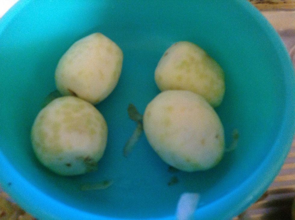 Rinse Potato with cool water, then rinse it once more