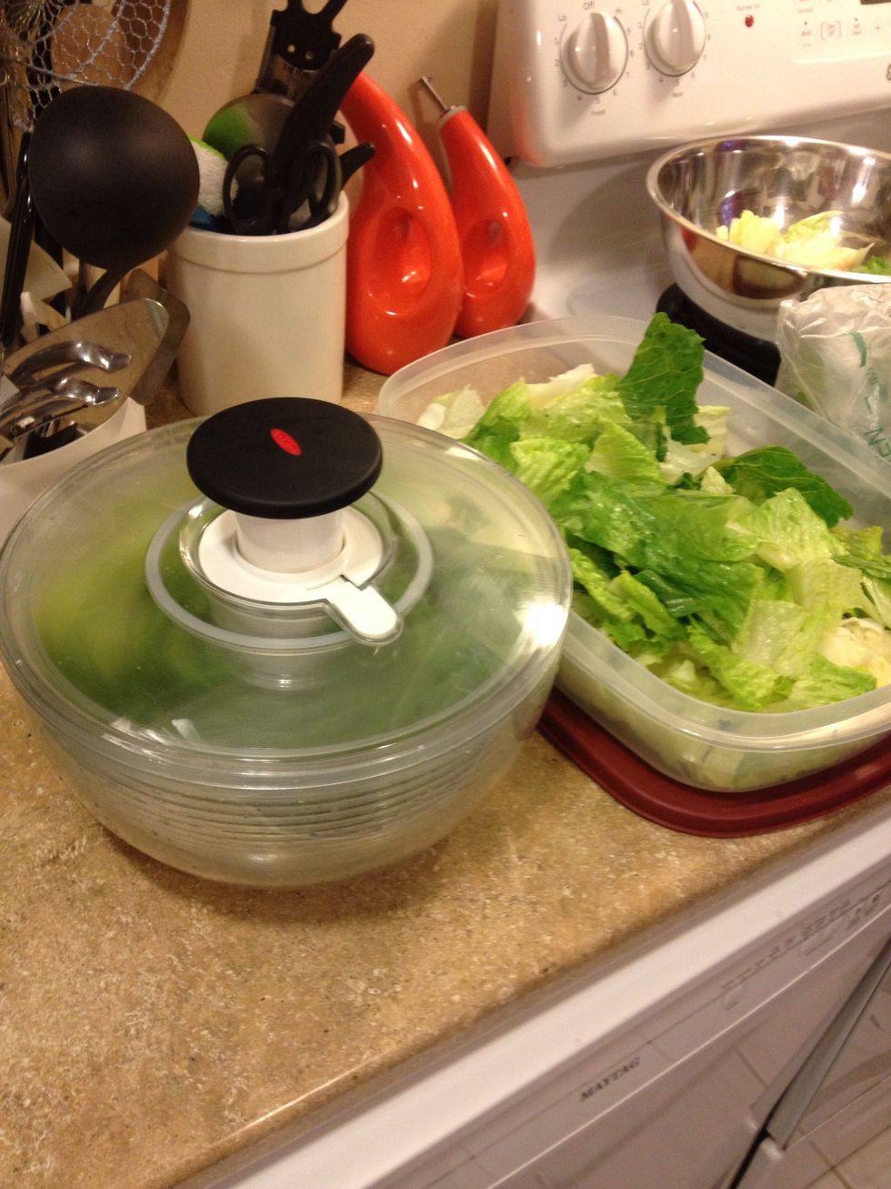 Rinse the lettuce