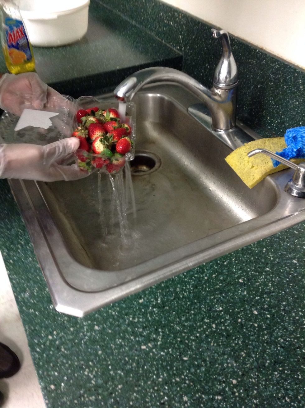 Rinse the strawberries