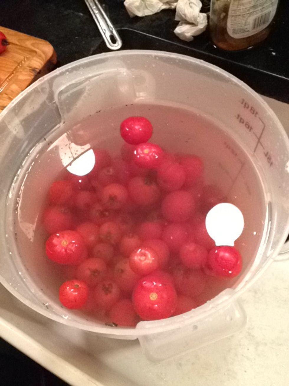 Rinse the tomatoes