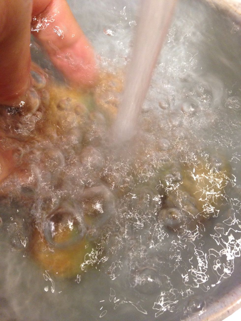 Rinse them one more time so you get the sand out.