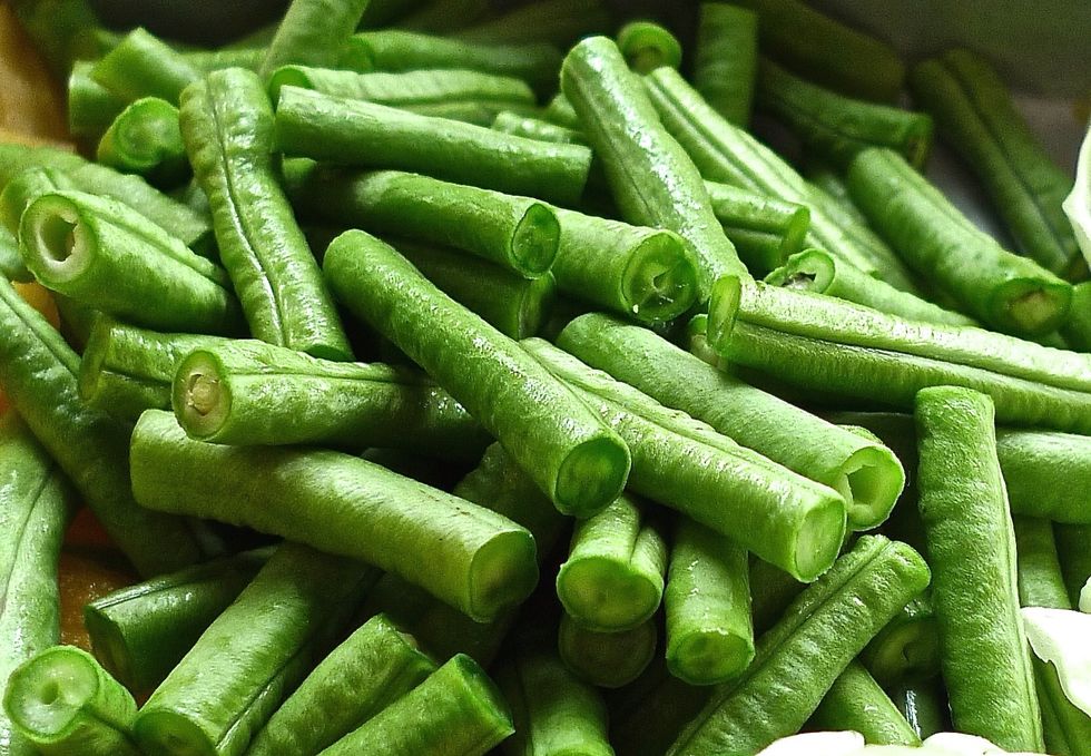 Rinse well and cut long beans into long strips.