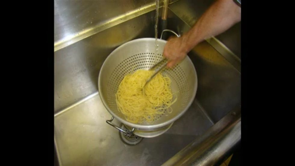 Rinse well with cold water.