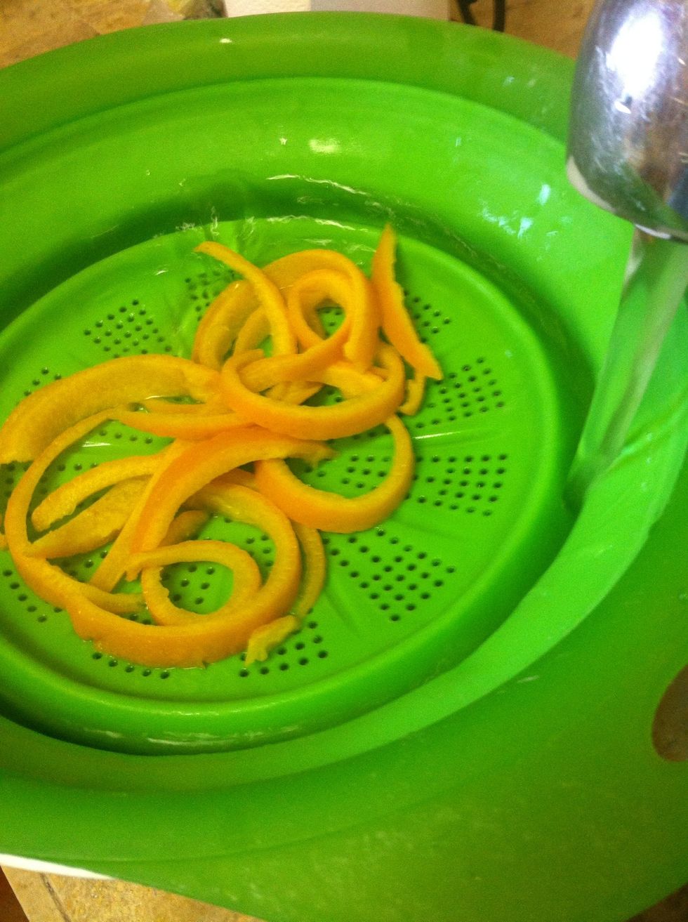 Rinse with cold water.... Repeat 2 more times with fresh water each time.