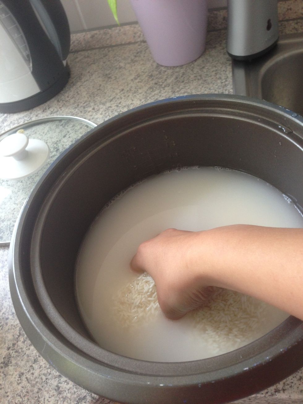 Rinse your Rice  well for about 3 times.