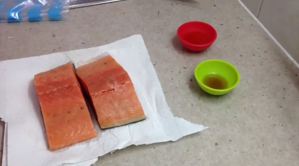 Rinse your salmon skin