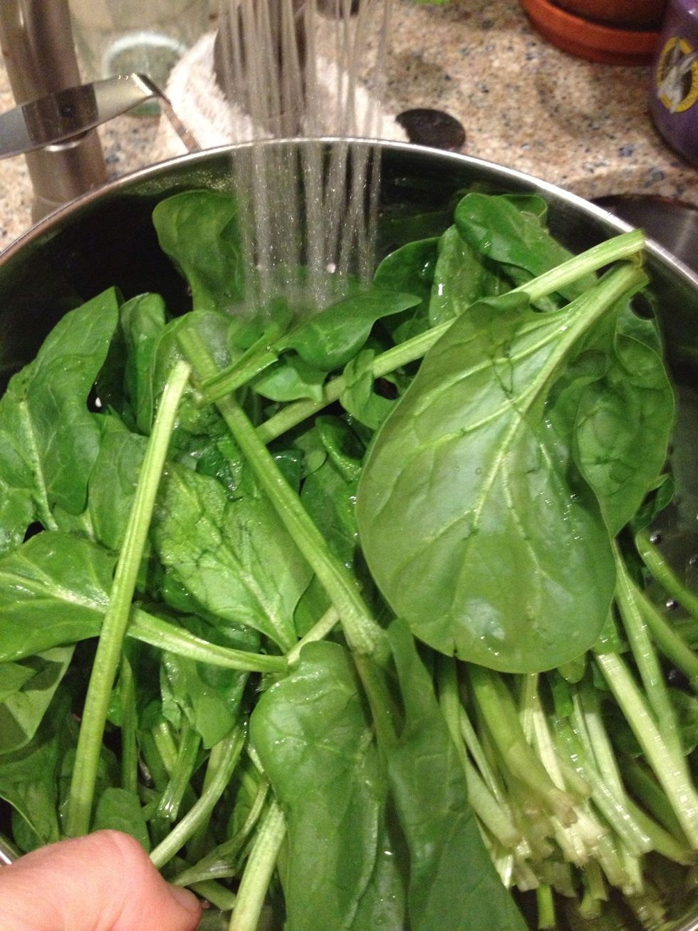 Rinse your spinach and....
