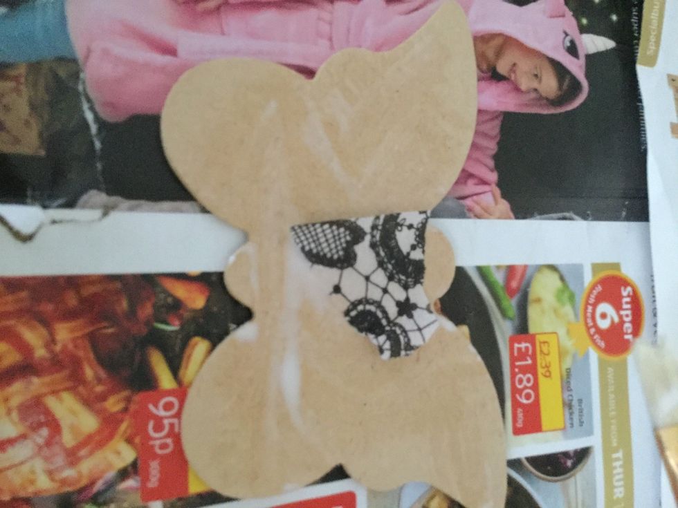 Rip up the decopatch paper and start to add it onto template