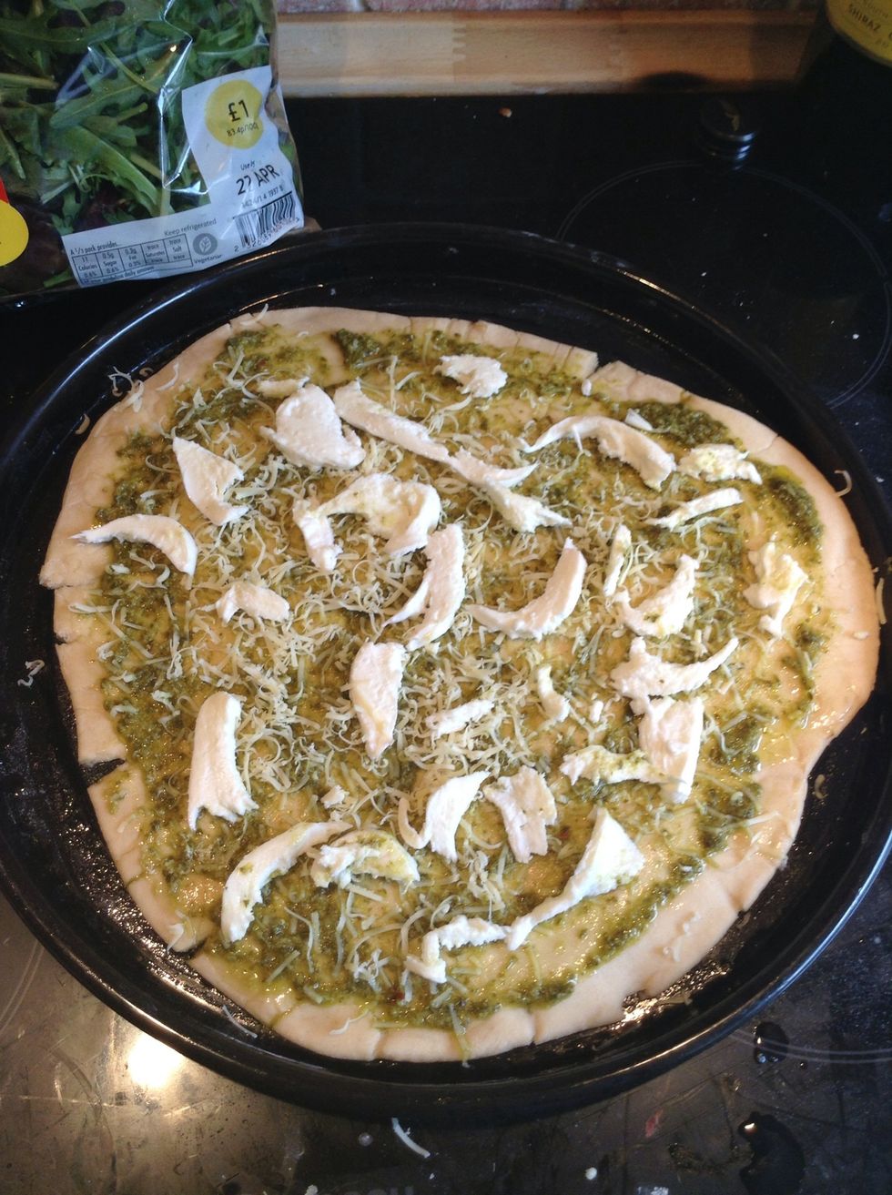 Rip up the fresh mozzarella cheese