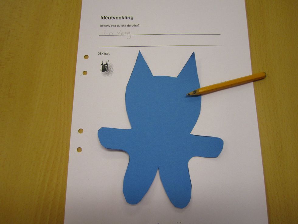 RITA AV DIN MALL P\u00c5 ETT SKISSPAPPER.