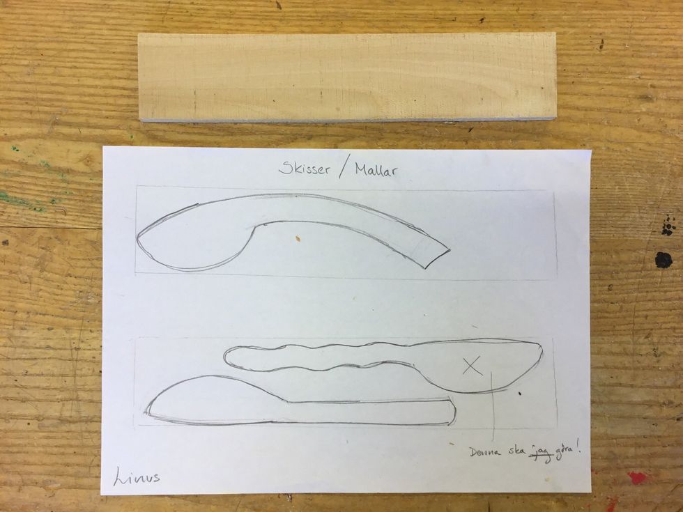 Rita f\u00f6rslaget i formen av den avritade tr\u00e4biten. G\u00f6r flera f\u00f6rslag.