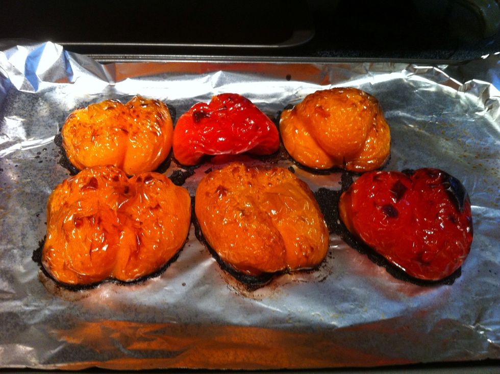Roast 20 - 25 minutes until peppers start to brown.