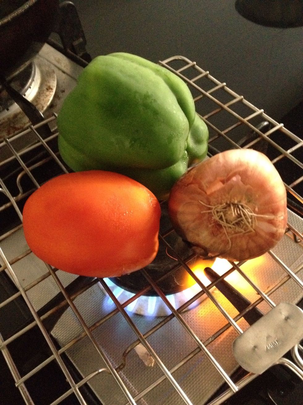 Roast all the veggie on open flame