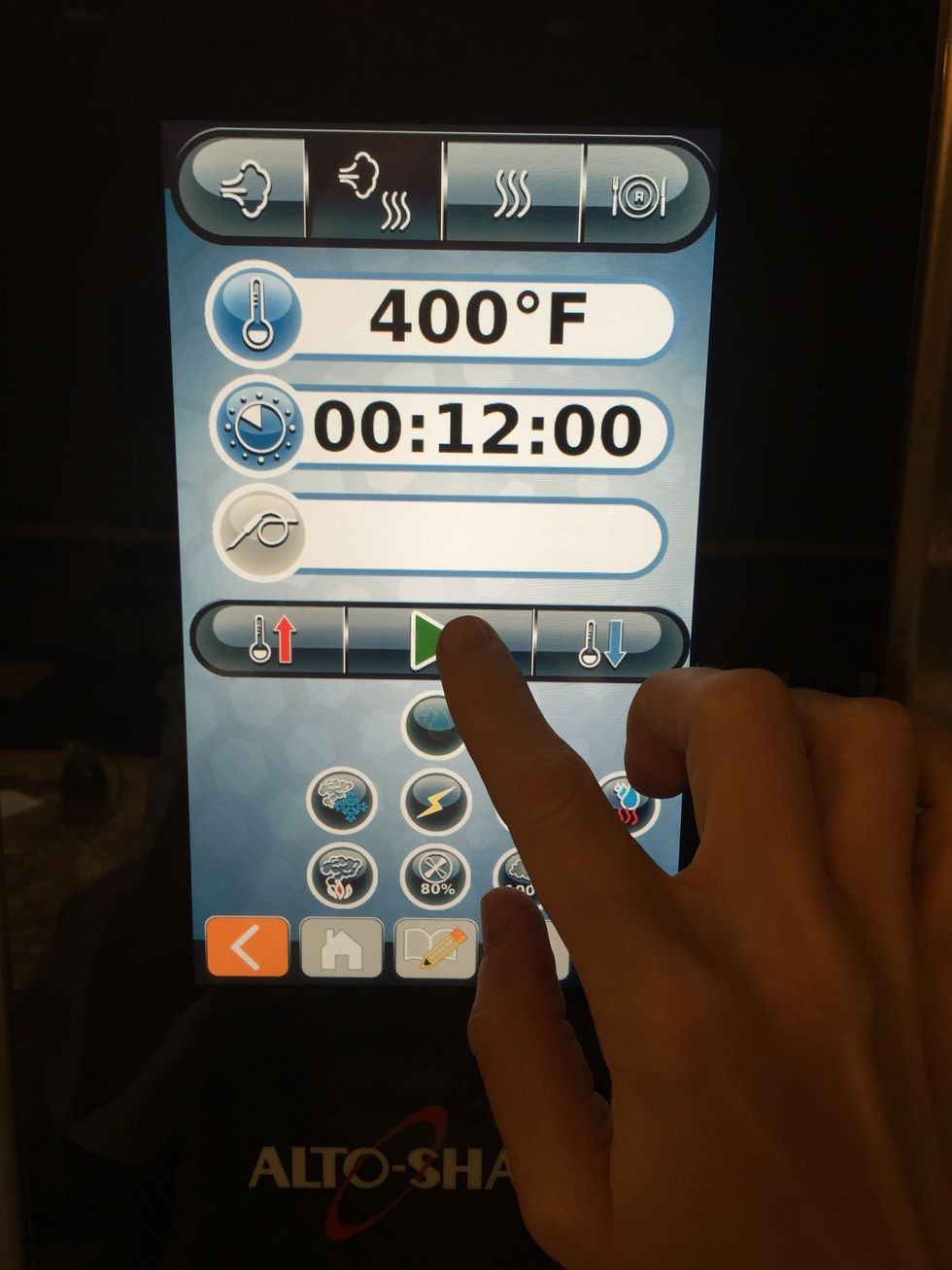 Roast combi mode at 400F (204C) for 12 minutes.