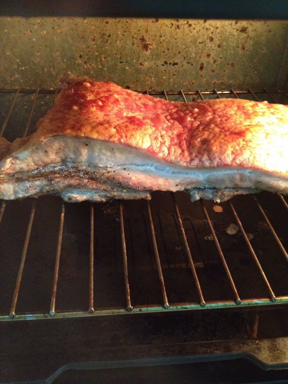 Roast pork for 50 minutes at 200 degrees Celcius.