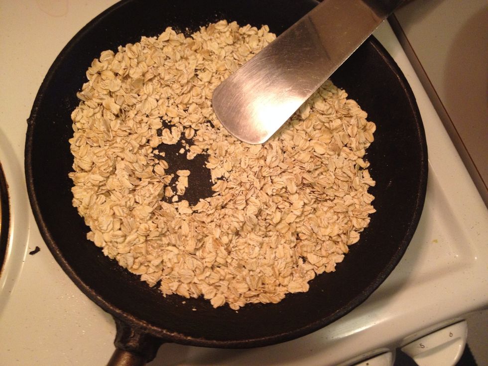 Roast the oats in a skillet.