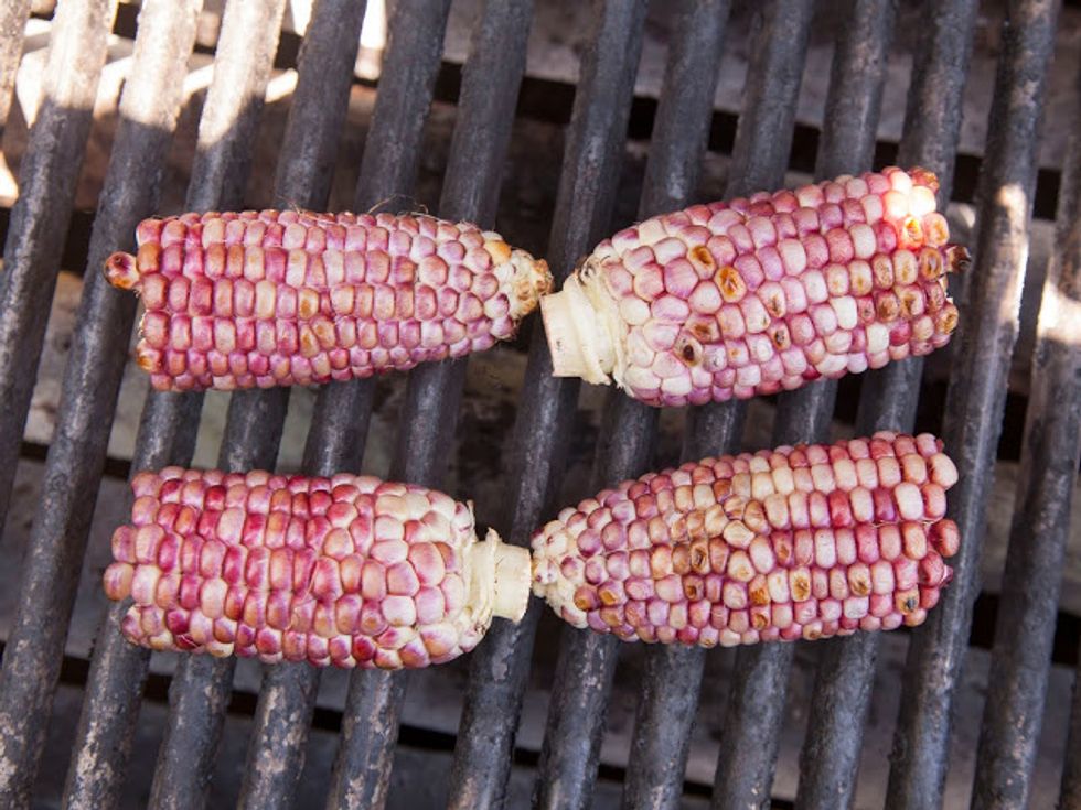 Roast them on a grill until they are soft and slightly charred.