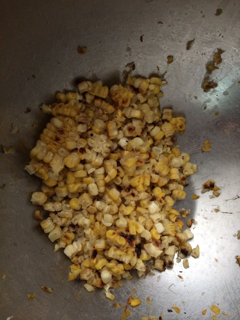 Roasted corn cut off the cob