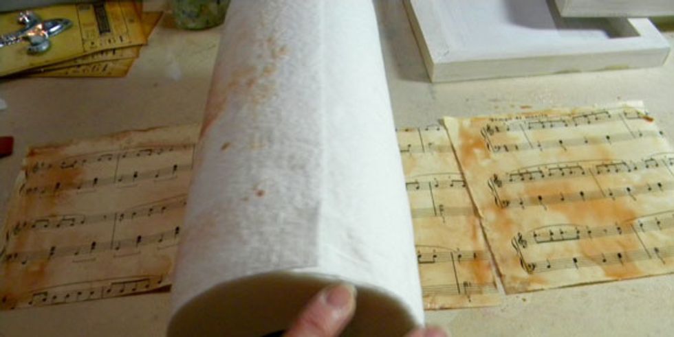 Roll a paper towel over them to soak up the excess water and spray.
