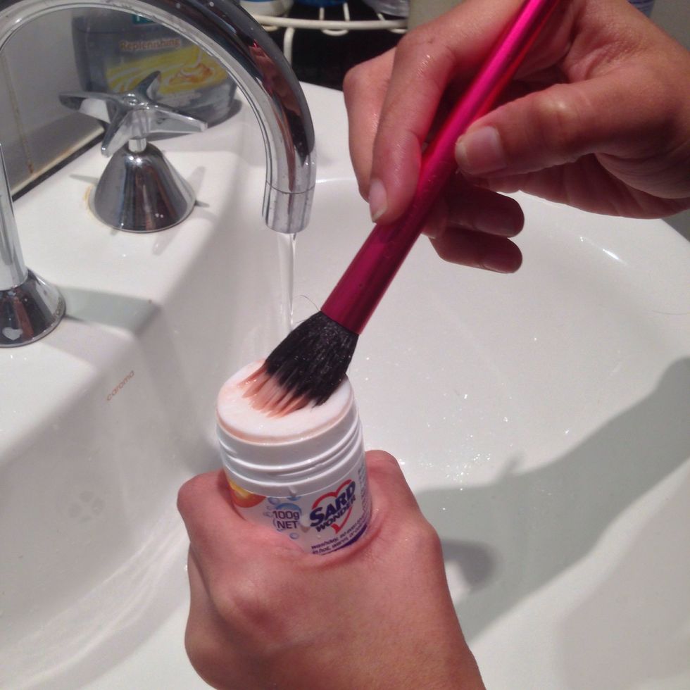 Roll brush against the center of the stain remover stick