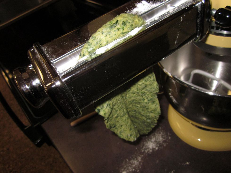 Roll dough blobs through the rollers