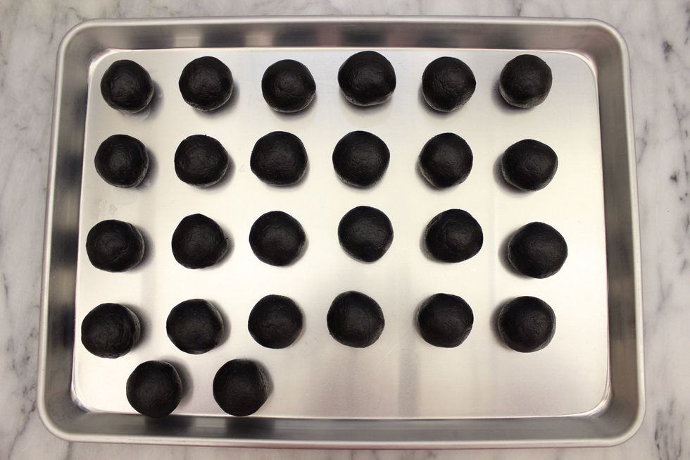 Roll each ball between the palm of your hands to form perfectly smooth cake balls.