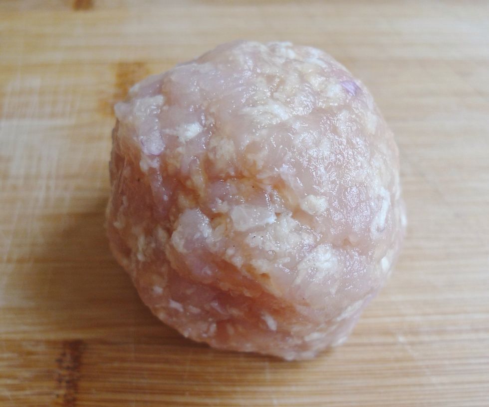 Roll each portion into a ball with your hand.