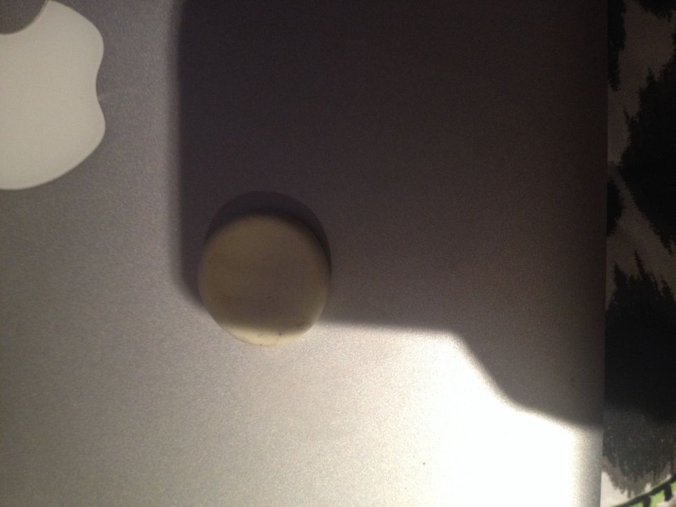 Roll into a ball then squish it down