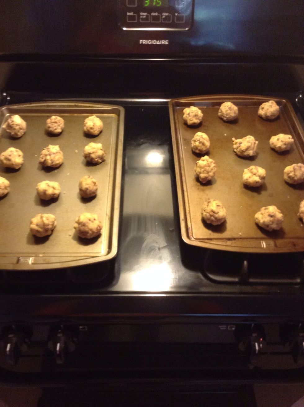 Roll into balls and put on trays. Bake at 375