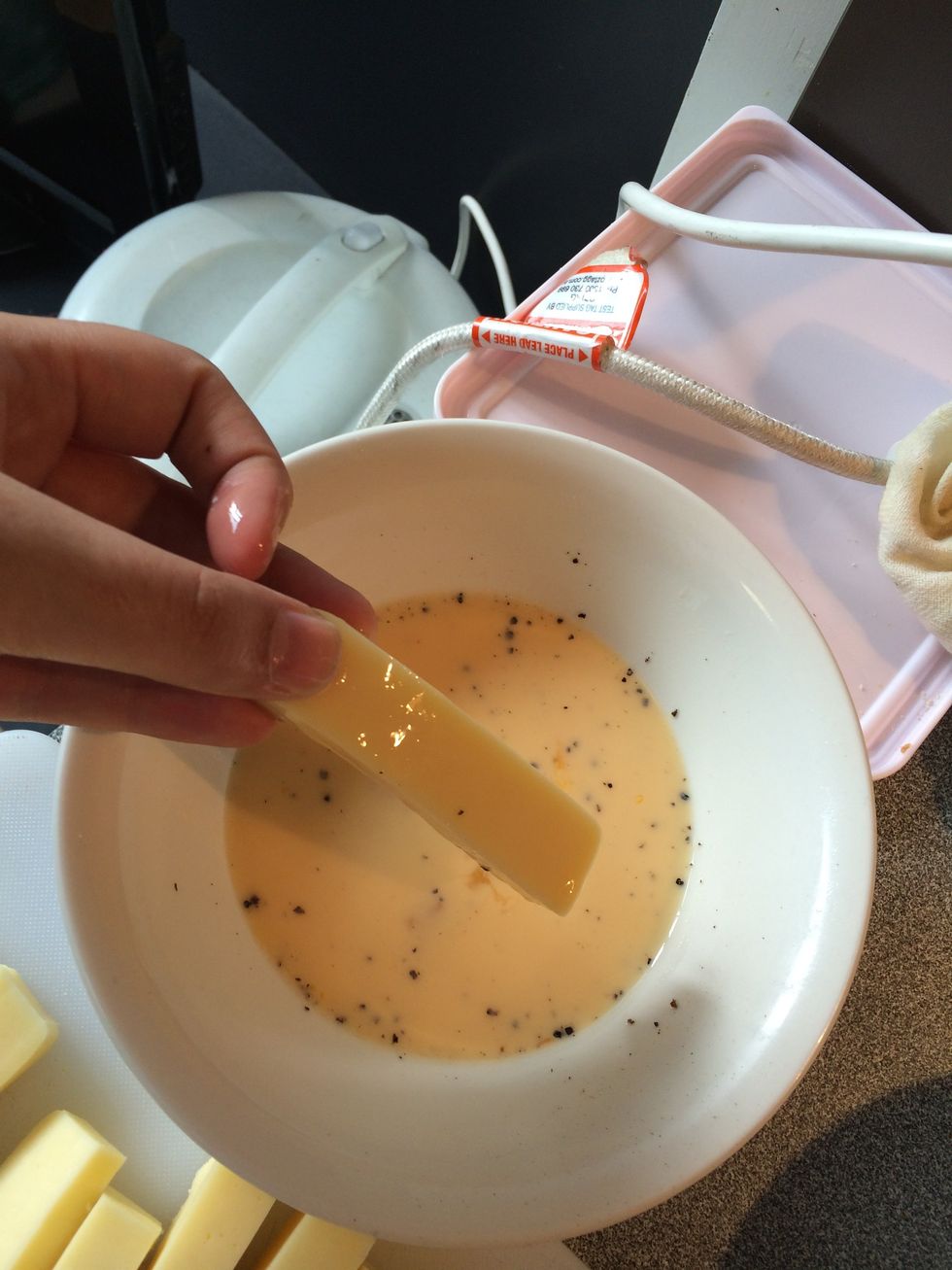 Roll it around until it is wet.